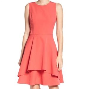 Vince Camino Fit and Flair ruffle dress